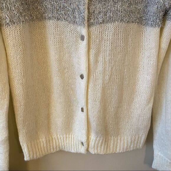 Sophyline & Co- Metallic Detail Top Button Front Cardigan - Picture 9 of 13